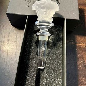 Versace Rosenthal Clear Bottle Stopper New In Box